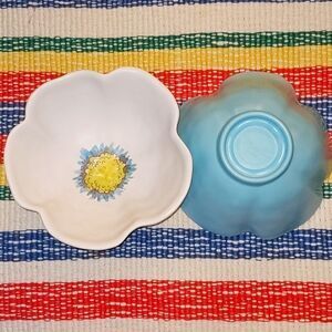 60s 70s vintage‎ blue Merritt Bowls MCM Pastel Floral